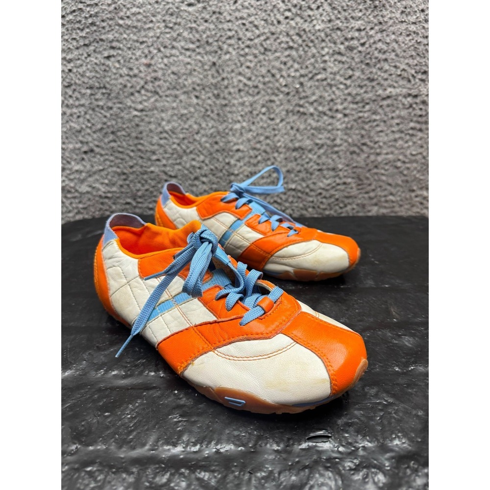 Vintage Diesel Babs Lace Up Leather Trainers Orange Womens Size 8.5 US